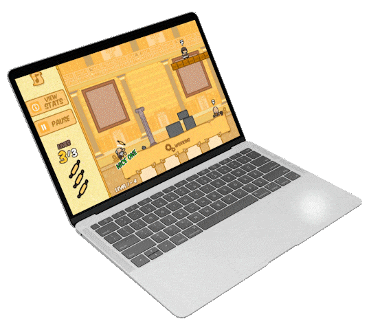 A Math Games game playing on a laptop